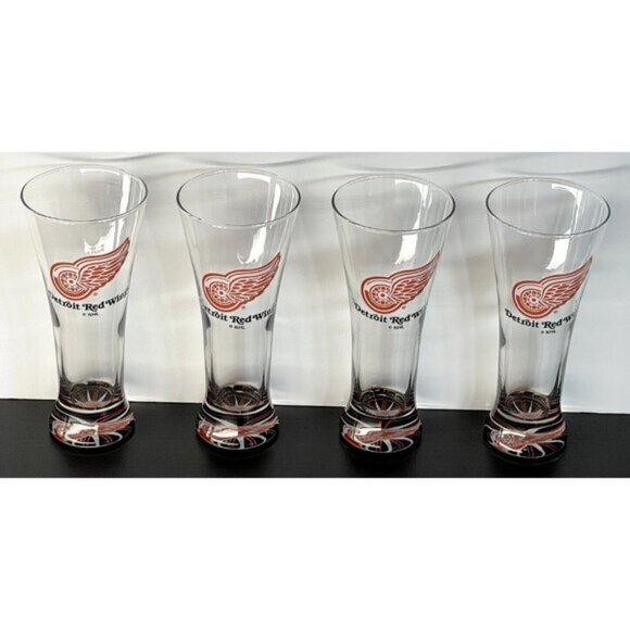 Detroit Red Wings set of 4 Beer Glasses Official NHL - Picture 4 of 5